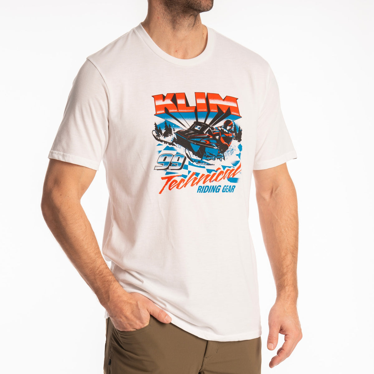 Snowcrest Tri-blend Tee White - Imperial Blue