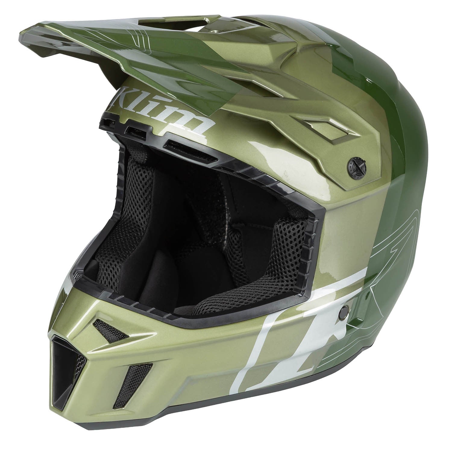 Klim F3 Carbon Pro Off-Road Helmet Tilt Gloss Rifle Green - Oil Green