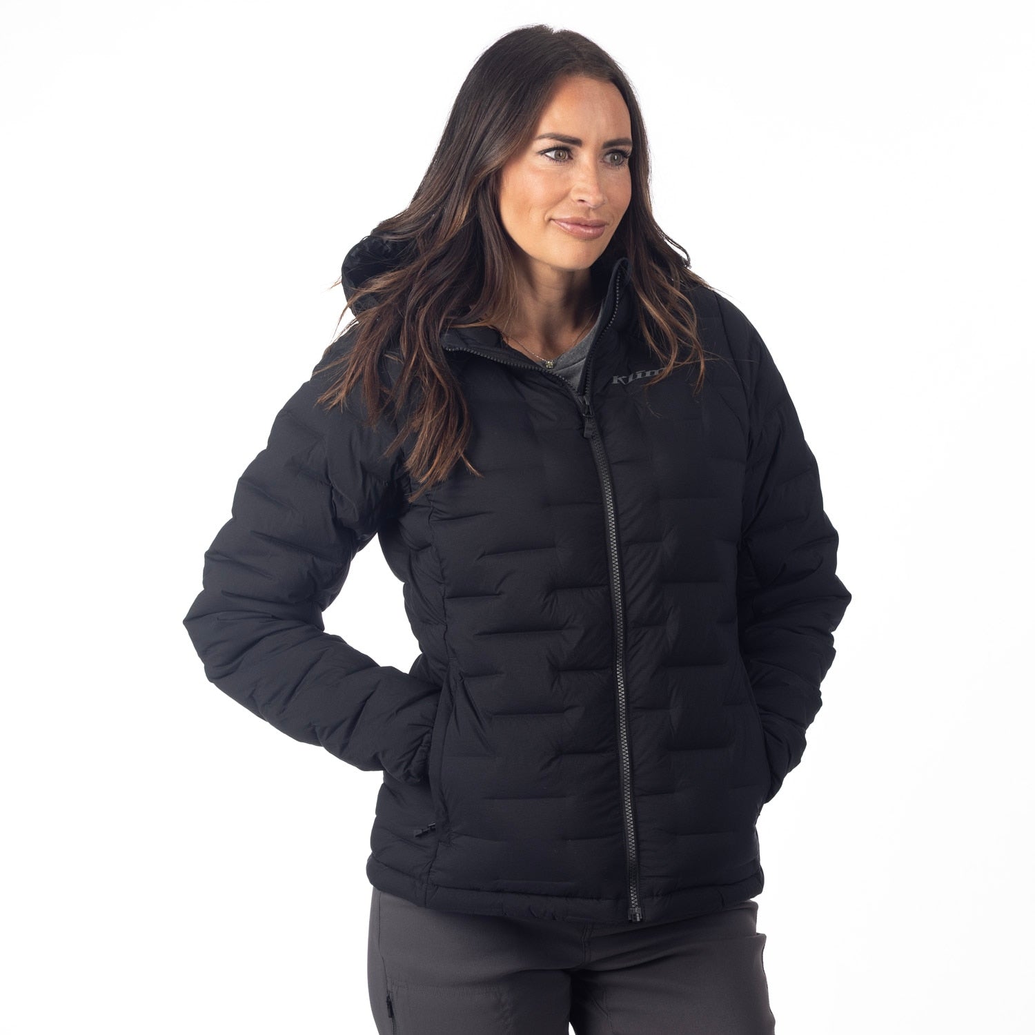 Luna Stretch Down Hooded Jacket Black