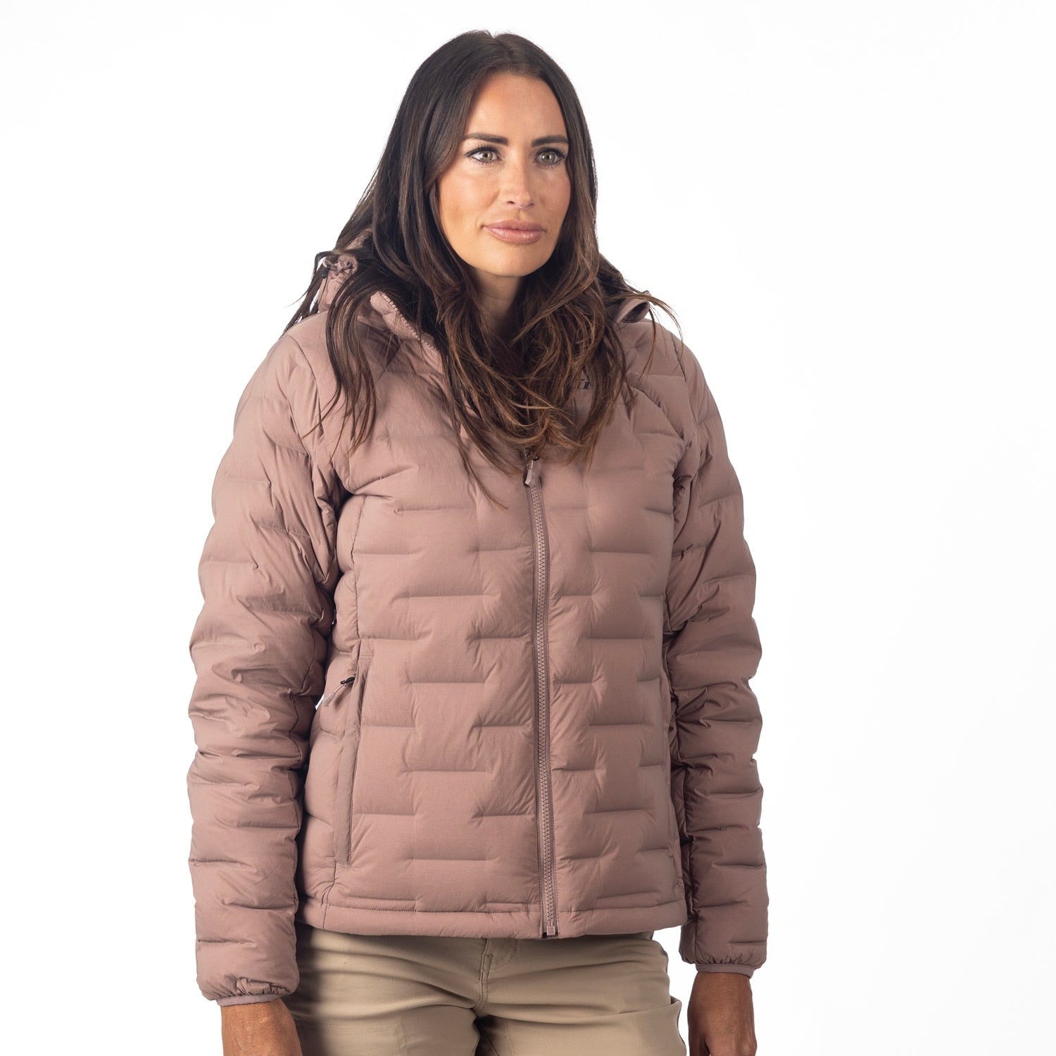 Luna Stretch Down Hooded Jacket Twilight Mauve