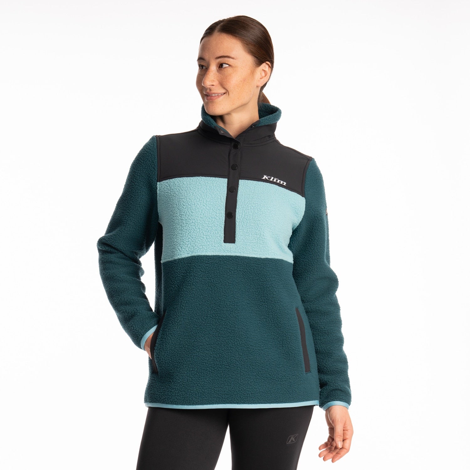 High Pile Mountain Fleece Pullover Reflecting Pond - Milky Blue