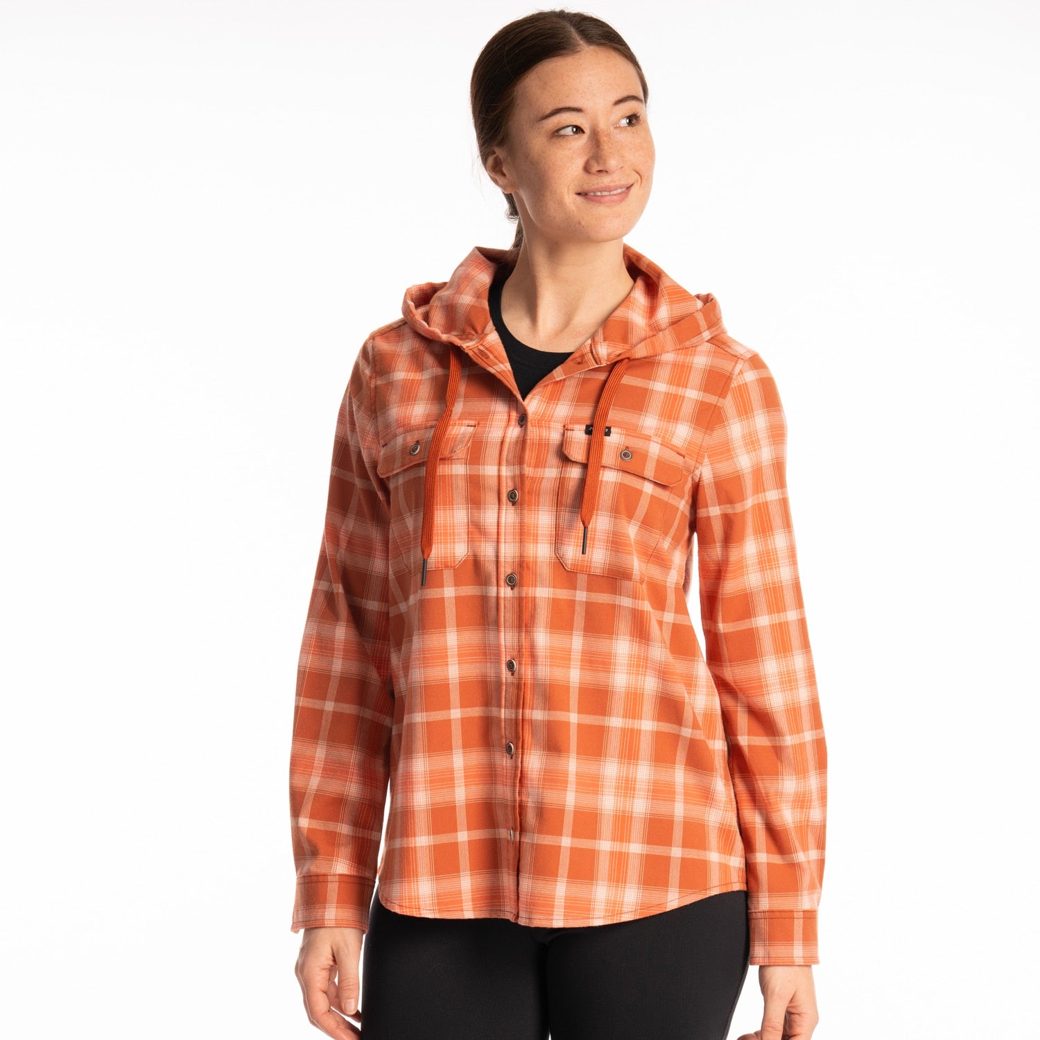 Ginny Mountain Midweight Stretch Flannel Hoodie Picante - Papyrus