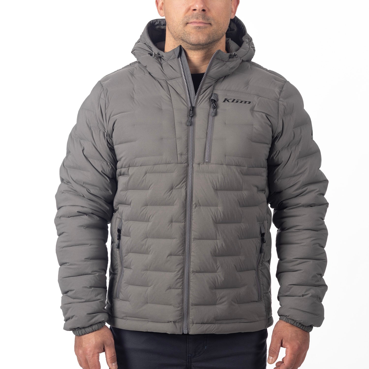 Boulder Stretch Down Hooded Jacket Castlerock