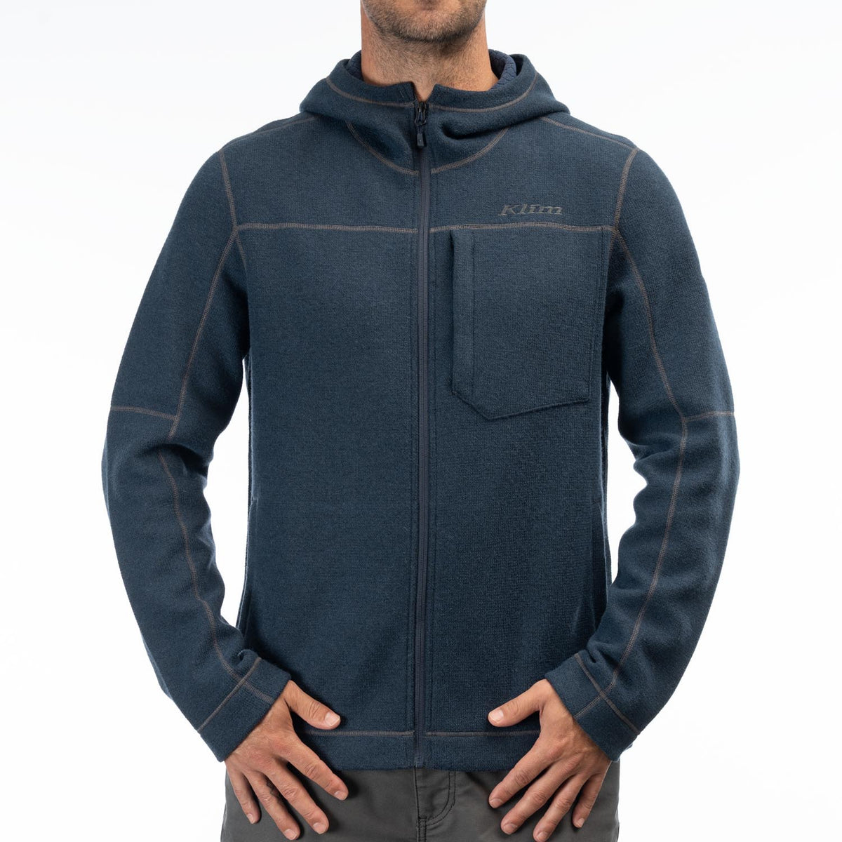 Bighorn Canyon Wool Fleece Hoodie - Dress Blues Heather