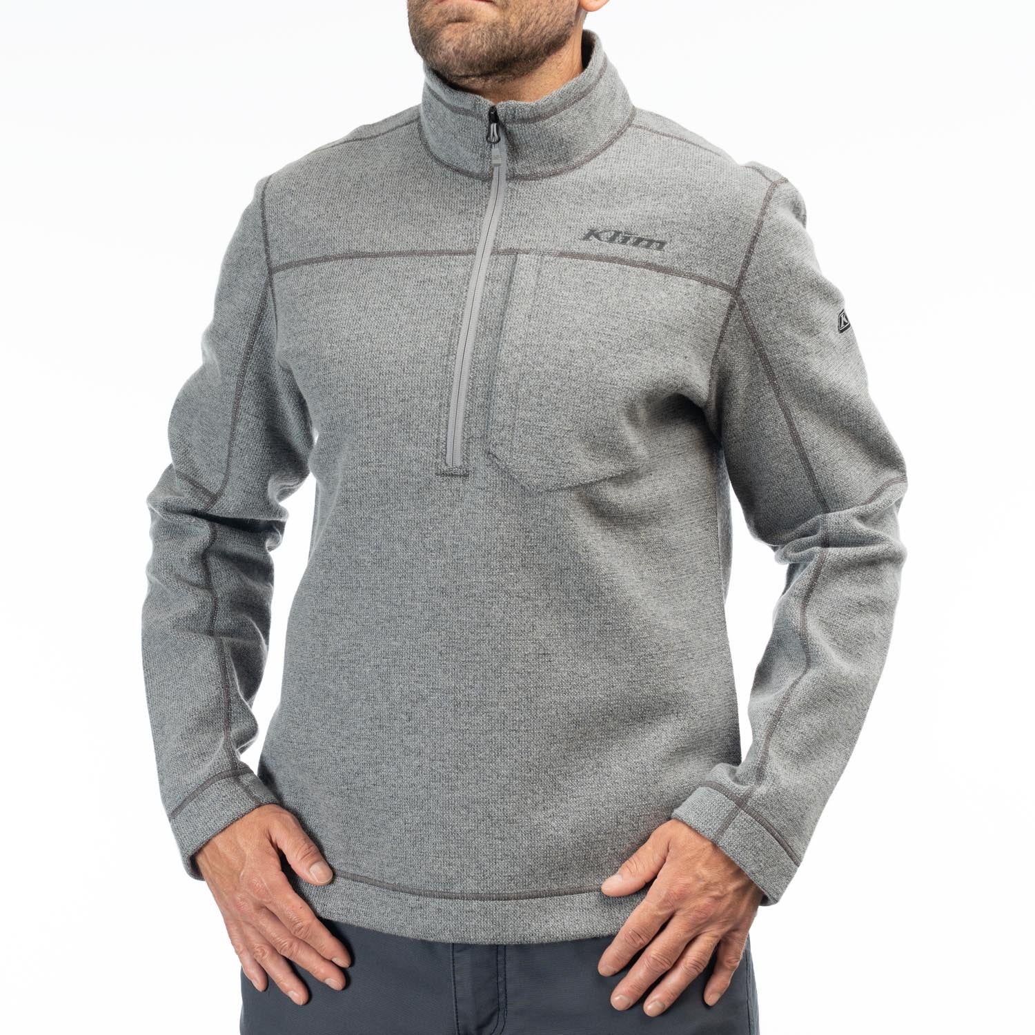 Bighorn Canyon Wool Fleece 1/4 Zip - Monument Heather