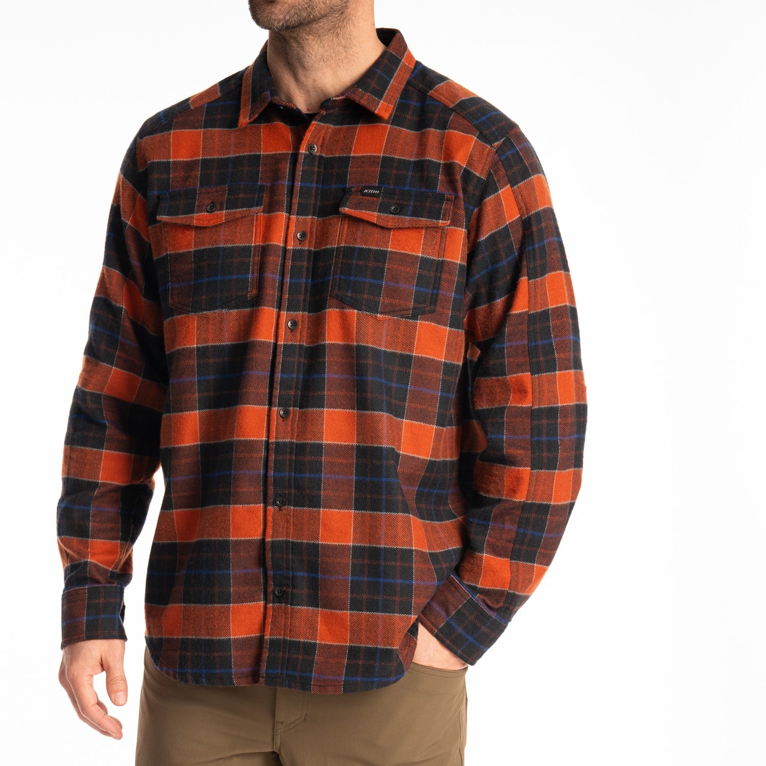 Owen Heavyweight Flannel Shirt - Picante - Black