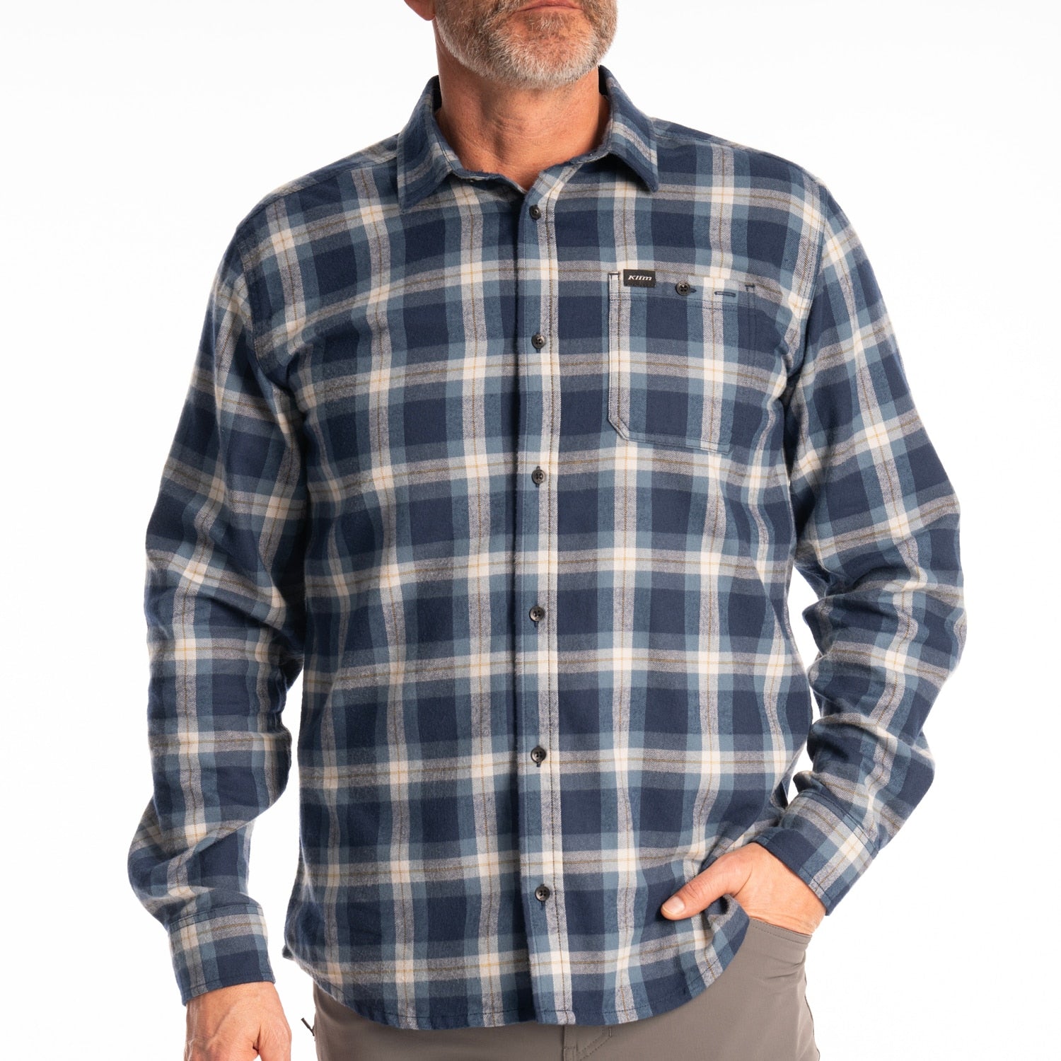 Alderson Midweight Flannel Shirt - Dress Blues - Blue Fusion