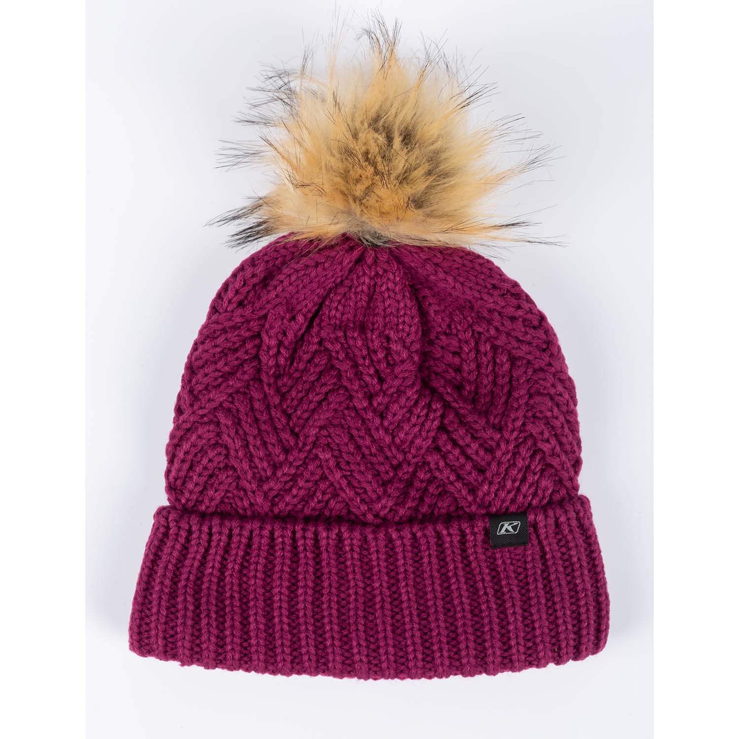 Chevron Pom Beanie Raspberry Radiance