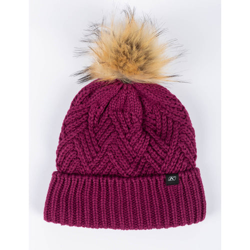 Chevron Pom Beanie Raspberry Radiance