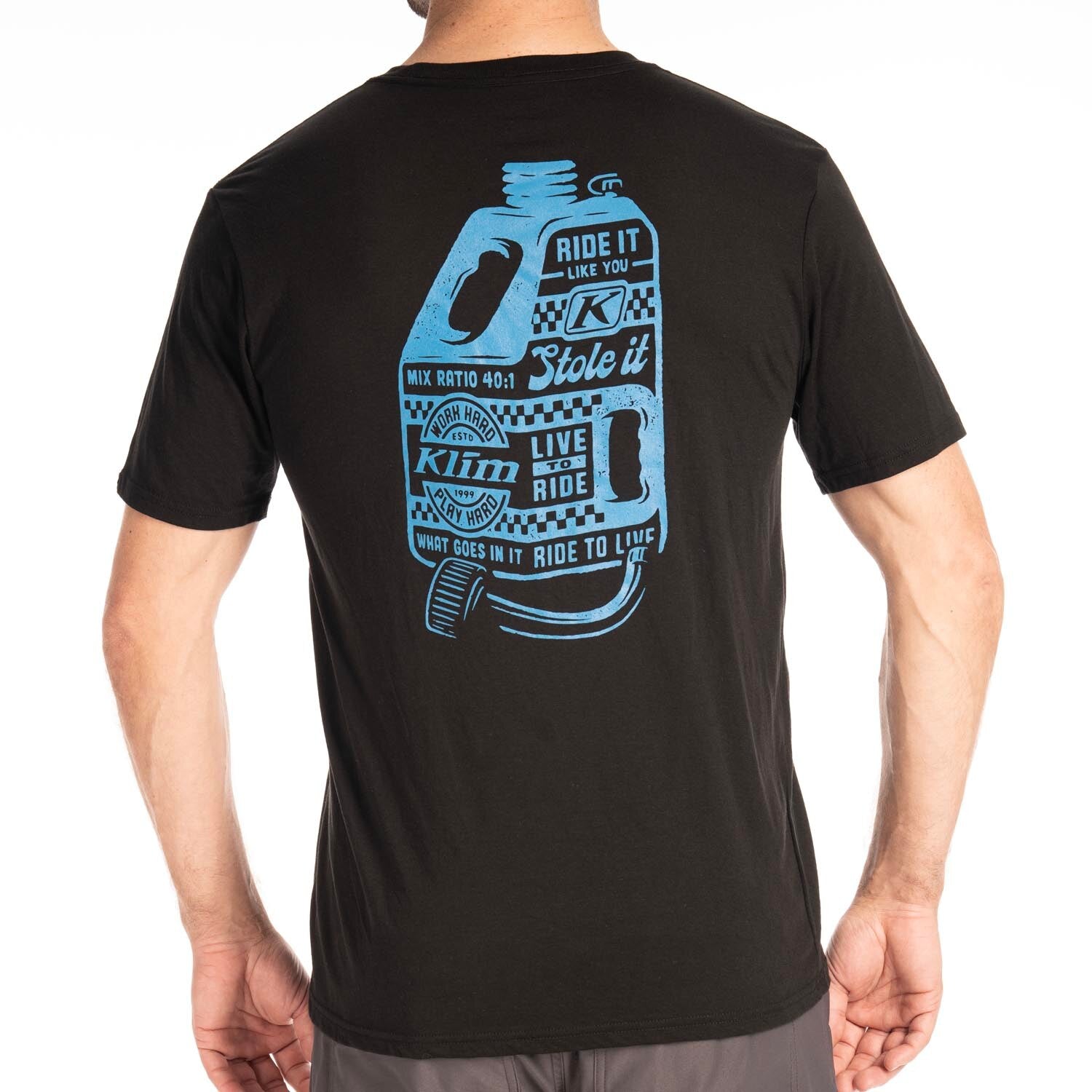 Klim Live to Ride Tri-blend Tee Black - Imperial Blue