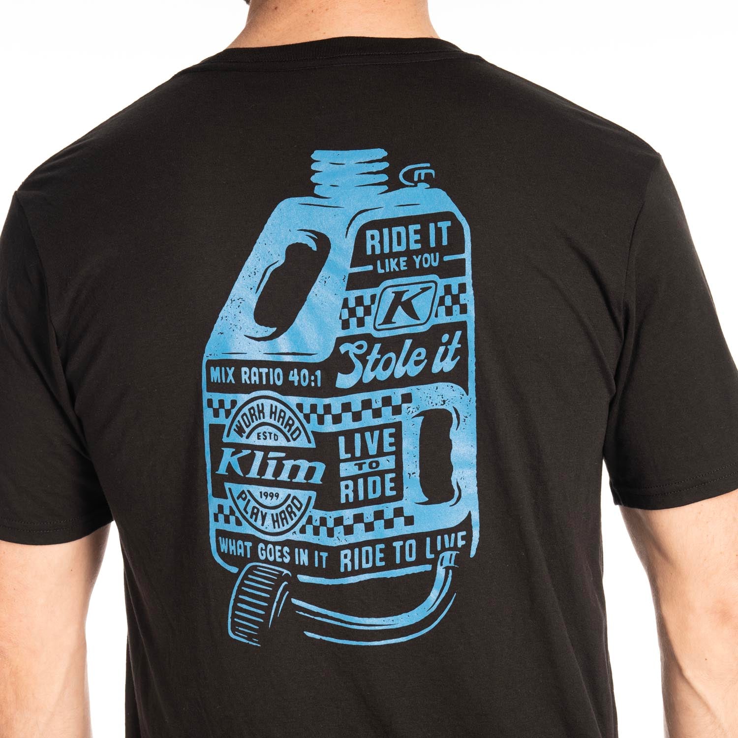 Klim Live to Ride Tri-blend Tee Black - Imperial Blue
