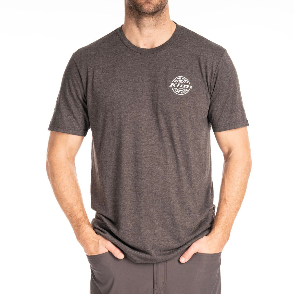 Klim Live to Ride Tri-blend Tee Heathered Charcoal - White