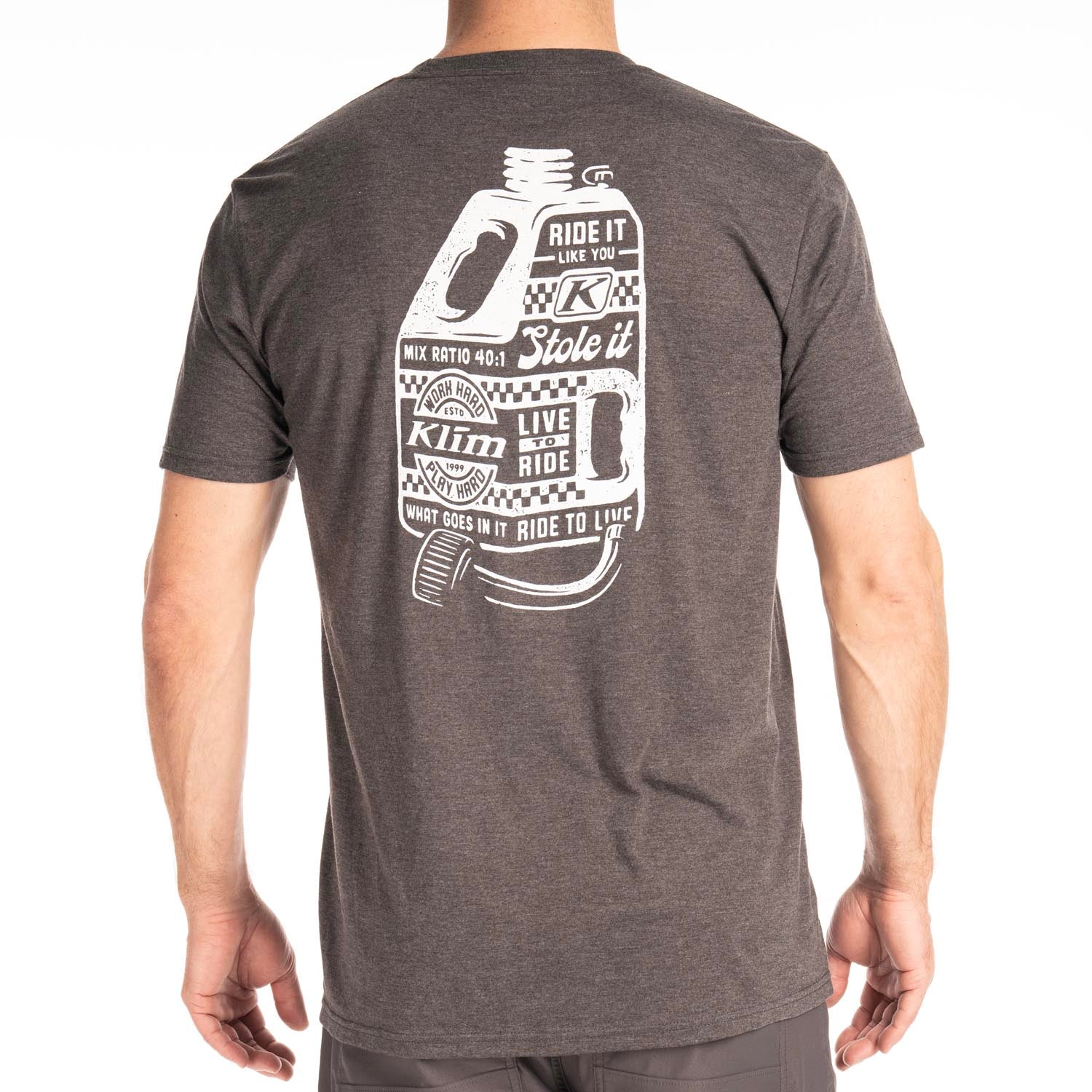 Klim Live to Ride Tri-blend Tee Heathered Charcoal - White