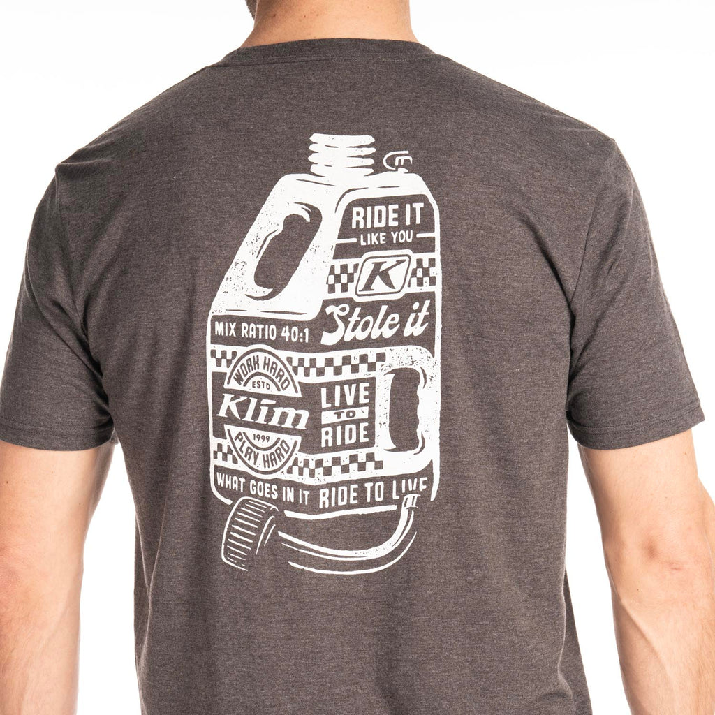 Klim Live to Ride Tri-blend Tee Heathered Charcoal - White