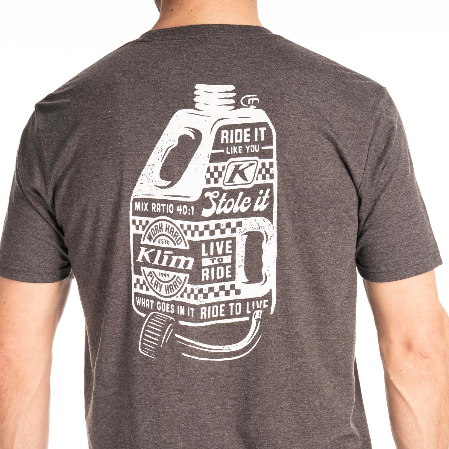 Klim Live to Ride Tri-blend Tee Heathered Charcoal - White