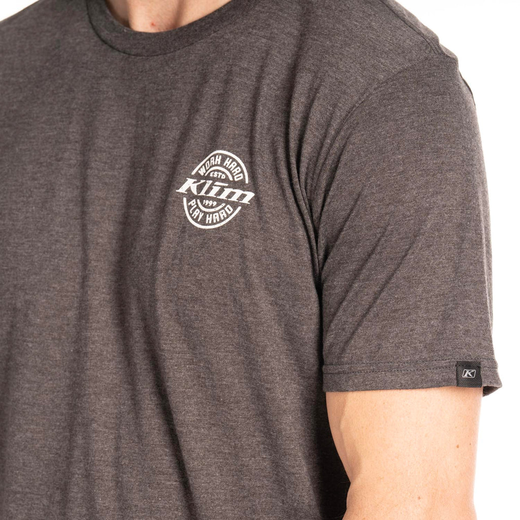 Klim Live to Ride Tri-blend Tee Heathered Charcoal - White