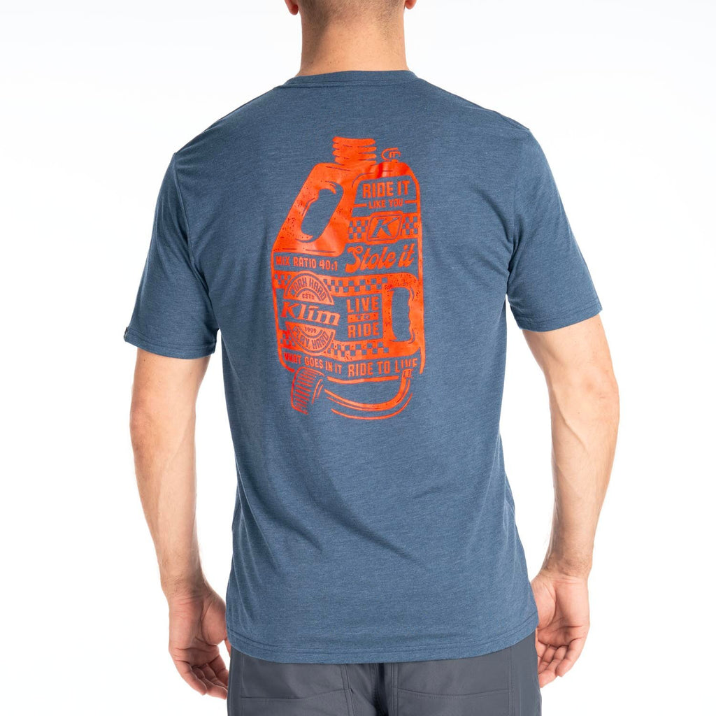 Klim Live to Ride Tri-blend Tee Navy Frost - Strike Orange
