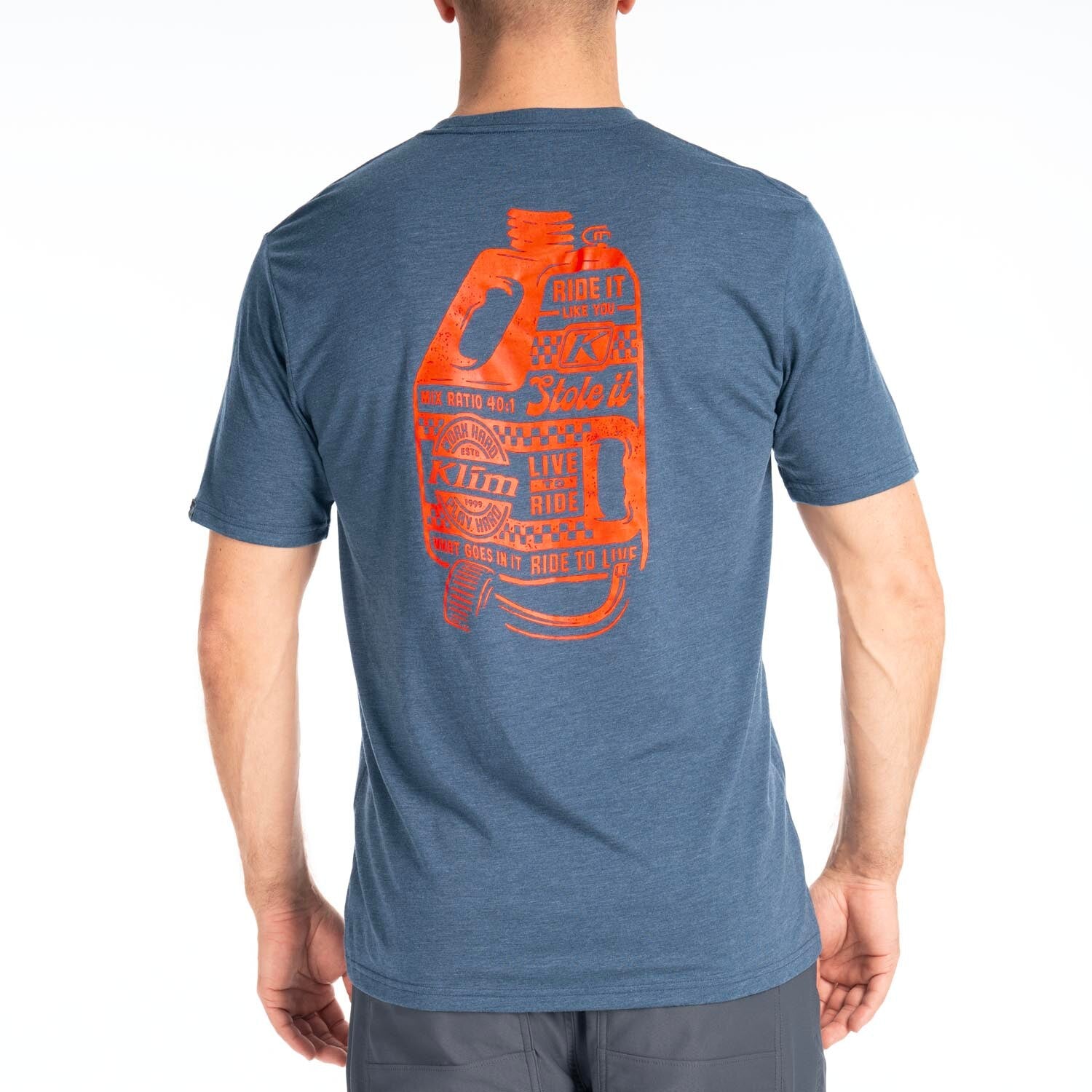 Klim Live to Ride Tri-blend Tee Navy Frost - Strike Orange