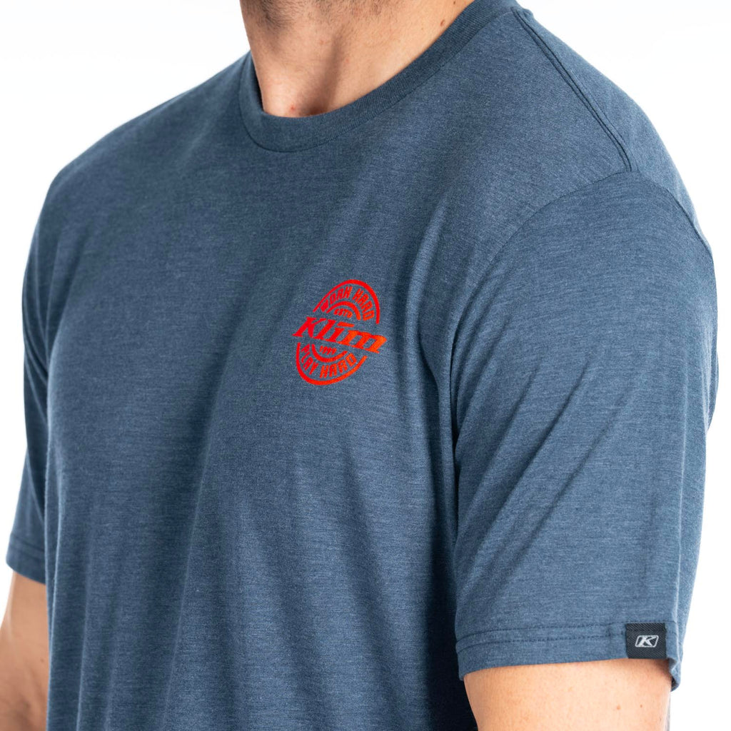 Klim Live to Ride Tri-blend Tee Navy Frost - Strike Orange