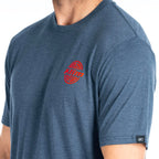 Klim Live to Ride Tri-blend Tee Navy Frost - Strike Orange