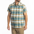 Nero Stretch Shirt - Mineral Blue - Golden Brown