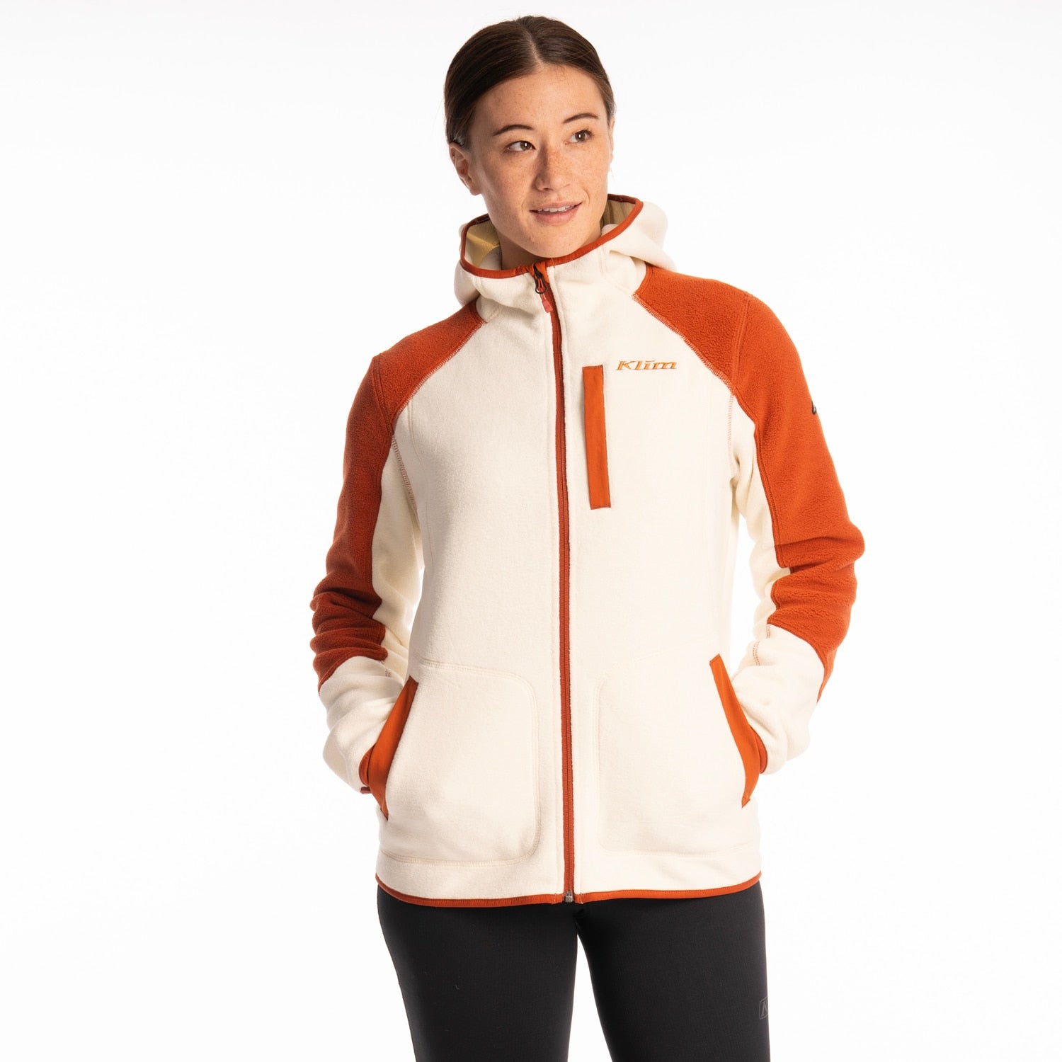 Darby Canyon Fleece Hoodie - Papyrus - Picante